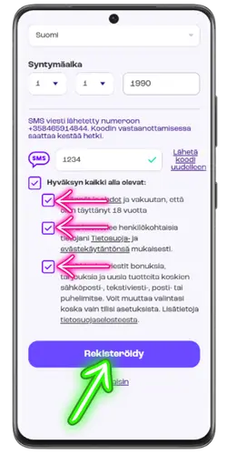 Iän varmennus ja Spinz Casinon käytäntöjen hyväksyminen