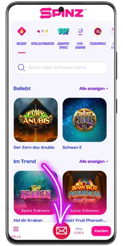 Spielkonto aktivieren und Passwortänderungen speichern Spinz Casino