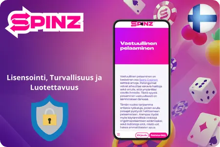 Spinz Casino lisenssi, turvallisuus ja vastuullisen pelaamisen työkalut Suomessa
