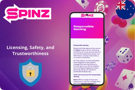 Spinz Casino licensing, safety and responsible gaming tools for NZ players